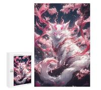 1000 PCS Jigsaw Puzzles for Teenagers Cherry Blossom Fox Spirit Artwork Adult Jigsaw Puzzles Pattern Assembly Help The Brain Exercise Challenging Game Toys 1000 PCS