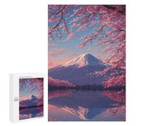 1000 PCS Jigsaw Puzzles for Teenagers Cherry Blossom Reflections-2 Adult Jigsaw Puzzles Pattern Assembly Help The Brain Exercise Challenging Game Toys 1000 PCS