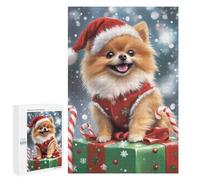 1000 PCS Jigsaw Puzzles for Teenagers Christmas Pomeranian Dog Decor Puzzles for Teenagers Precision Cutting Help The Brain Exercise Stress Reduction Gifts 1000 PCS