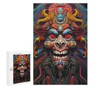 1000 PCS Jigsaw Puzzles for Teenagers Colorful Demon Mask Artwork Jigsaw Puzzles for Adults Improve Memory Difficult And Challenge Brainteaser Family Games 1000 PCS
