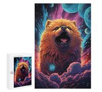 1000 PCS Jigsaw Puzzles for Teenagers Cosmic Pomeranian Portrait Adult Jigsaw Puzzles Pattern Assembly Help The Brain Exercise Challenging Game Toys 1000 PCS