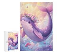 1000 PCS Jigsaw Puzzles for Teenagers Fantasy Whale with Flowers Jigsaw Puzzles for Adults Improve Memory Difficult And Challenge Brainteaser Family Games 1000 PCS