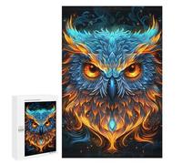 1000 PCS Jigsaw Puzzles for Teenagers Flame-Winged Mystic Owl Artwork Adult Jigsaw Puzzles Pattern Assembly Help The Brain Exercise Challenging Game Toys 1000 PCS