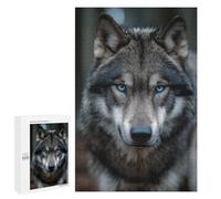 1000 PCS Jigsaw Puzzles for Teenagers Gray Wolf with Blue Eyes -1 Adult Jigsaw Puzzles Pattern Assembly Help The Brain Exercise Challenging Game Toys 1000 PCS