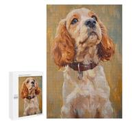 1000 PCS Jigsaw Puzzles for Teenagers Hand-Painted Cocker Spaniel Artwork Jigsaw Puzzles for Adults Improve Memory Difficult And Challenge Brainteaser Family Games 1000 PCS
