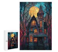1000 PCS Jigsaw Puzzles for Teenagers Haunting Moonlit Mansion Puzzles for Teenagers Precision Cutting Help The Brain Exercise Stress Reduction Gifts 1000 PCS
