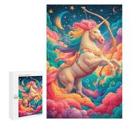 1000 PCS Jigsaw Puzzles for Teenagers Magical Unicorn with Bow in Clouds Puzzles for Teenagers Precision Cutting Help The Brain Exercise Stress Reduction Gifts 1000 PCS
