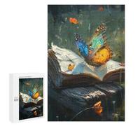1000 PCS Jigsaw Puzzles for Teenagers Nature's Whisper Butterfly Book Jigsaw Puzzles for Adults Improve Memory Difficult And Challenge Brainteaser Family Games 1000 PCS
