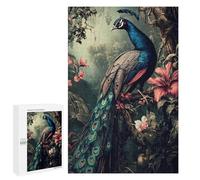 1000 PCS Jigsaw Puzzles for Teenagers Peacock in Tropical Jungle Adult Jigsaw Puzzles Pattern Assembly Help The Brain Exercise Challenging Game Toys 1000 PCS