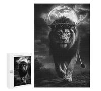1000 PCS Jigsaw Puzzles for Teenagers Regal Lion Moonlit Majesty Puzzles for Teenagers Precision Cutting Help The Brain Exercise Stress Reduction Gifts 1000 PCS