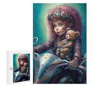 1000 PCS Jigsaw Puzzles for Teenagers Steampunk Girl with Teddy Bear Puzzles for Teenagers Precision Cutting Help The Brain Exercise Stress Reduction Gifts 1000 PCS