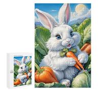 1000 PCS Jigsaw Puzzles for Teenagerss Adorable Bunny with Carrots Puzzle For Teenagerss Difficult Challenge Educational Challenge Family Fun & Game Night 1000 PCS