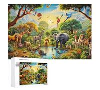 1000 PCS Jigsaw Puzzles for Teenagerss African Safari Paradise -1 Jigsaw Puzzle Toy Wall Decor Difficult Hard Unique Birthday And Xmas Gifts 1000 PCS