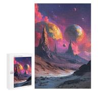 1000 PCS Jigsaw Puzzles for Teenagerss Alien Landscape with Planets Puzzles for Adults Brain Teaser Game Analysis And Logic Christmas Birthday Gifts 1000 PCS