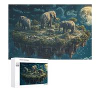 1000 PCS Jigsaw Puzzles for Teenagerss Amazon Floating Island Elephants Night Sky Adult Jigsaw Family Game But Fun And Humorous Fun at Home Activities, 1000 PCS