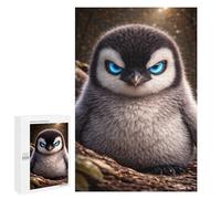1000 PCS Jigsaw Puzzles for Teenagerss Angry Baby Penguin with Glowing Eyes Teenagers Puzzles Brain Teaser Game Enhance Memory Christmas Birthday Gifts 1000 PCS