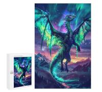 1000 PCS Jigsaw Puzzles for Teenagerss Aurora Seraphim Dragon Puzzles for Adults Brain Teaser Game Analysis And Logic Christmas Birthday Gifts 1000 PCS