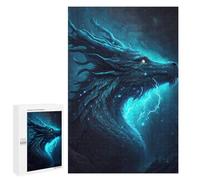1000 PCS Jigsaw Puzzles for Teenagerss Blue Dragon's Thunder Puzzle for Adults Relaxing Games Improve Memory Fun Activities at Home 1000 PCS