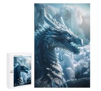 1000 PCS Jigsaw Puzzles for Teenagerss Blue Ice Dragon Puzzles for Adults Brain Teaser Game Analysis And Logic Christmas Birthday Gifts 1000 PCS