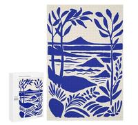 1000 PCS Jigsaw Puzzles for Teenagerss Blue Landscape with Plants And Mountains Puzzle For Teenagerss Difficult Challenge Educational Challenge Family Fun & Game Night 1000 PCS