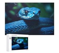 1000 PCS Jigsaw Puzzles for Teenagerss Blue Serpent in Shadows Jigsaw Puzzle Toy Wall Decor Difficult Hard Unique Birthday And Xmas Gifts 1000 PCS