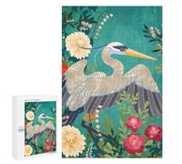 1000 PCS Jigsaw Puzzles for Teenagerss Bohemian Floral Heron Puzzle For Teenagerss Difficult Challenge Educational Challenge Family Fun & Game Night 1000 PCS