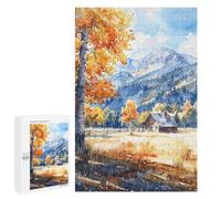 1000 PCS Jigsaw Puzzles for Teenagerss Cabin Mountain Fall Jigsaw for Adults Hands-on Game Difficult Hard Unique Birthday And Gifts 1000 PCS