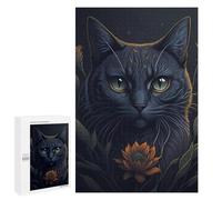 1000 PCS Jigsaw Puzzles for Teenagerss Cat Flower Green Eye Jigsaw for Adults Hands-on Game Difficult Hard Unique Birthday And Gifts 1000 PCS