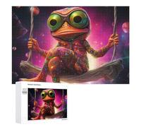 1000 PCS Jigsaw Puzzles for Teenagerss Colorful Cosmic Frog Swing Jigsaw Puzzle Toy Wall Decor Difficult Hard Unique Birthday And Xmas Gifts 1000 PCS