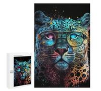 1000 PCS Jigsaw Puzzles for Teenagerss Colorful Leopard Glasses Art Print-2 Puzzle For Teenagerss Difficult Challenge Educational Challenge Family Fun & Game Night 1000 PCS