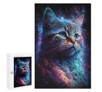 1000 PCS Jigsaw Puzzles for Teenagerss Cosmic Cat Art Print-9 Puzzle For Teenagerss Difficult Challenge Educational Challenge Family Fun & Game Night 1000 PCS