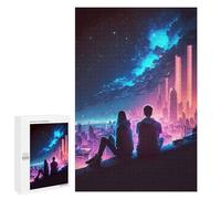 1000 PCS Jigsaw Puzzles for Teenagerss Couple Stargazer City Puzzles for Adults Brain Teaser Game Analysis And Logic Christmas Birthday Gifts 1000 PCS