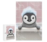 1000 PCS Jigsaw Puzzles for Teenagerss Cute Penguin Taking A Bubble Bath Puzzle For Teenagerss Difficult Challenge Educational Challenge Family Fun & Game Night 1000 PCS