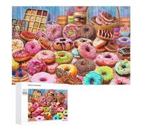 1000 PCS Jigsaw Puzzles for Teenagerss Delicious Assorted Donuts Collection Jigsaw Puzzle Toy Wall Decor Difficult Hard Unique Birthday And Xmas Gifts 1000 PCS