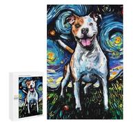 1000 PCS Jigsaw Puzzles for Teenagerss Dog Starry Night Pitbull Puzzles for Adults Brain Teaser Game Analysis And Logic Christmas Birthday Gifts 1000 PCS