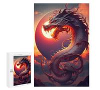1000 PCS Jigsaw Puzzles for Teenagerss Dragon Sunset Artwork Jigsaws for Adults Relax Games Wall Decoration Help The Brain Exercise 1000 PCS