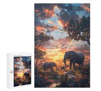 1000 PCS Jigsaw Puzzles for Teenagerss Elephants Nature SynthWave Jigsaws for Adults Hands-on Game Presents for Women Help The Brain Exercise 1000 PCS