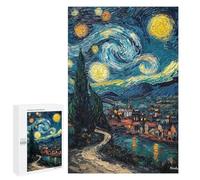 1000 PCS Jigsaw Puzzles for Teenagerss Expressionist The Starry Night - Bold Contemporary Art Reinterpretation Adult Jigsaw Puzzle Family Games Improve Memory Help The Brain Exercise 1000 PCS