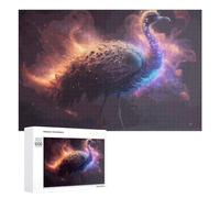 1000 PCS Jigsaw Puzzles for Teenagerss Fantasy Feathered Beast in Cosmic Light Jigsaw Puzzle Toy Wall Decor Difficult Hard Unique Birthday And Xmas Gifts 1000 PCS