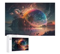 1000 PCS Jigsaw Puzzles for Teenagerss Fantasy Island with Celestial Sphere Jigsaw Puzzle Toy Wall Decor Difficult Hard Unique Birthday And Xmas Gifts 1000 PCS