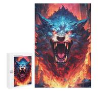 1000 PCS Jigsaw Puzzles for Teenagerss Fiery Beast Roar -2 Puzzle for Adults Relaxing Games Improve Memory Fun Activities at Home 1000 PCS