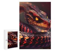 1000 PCS Jigsaw Puzzles for Teenagerss Fiery Serpent Portrait Puzzle for Adults Relaxing Games Improve Memory Fun Activities at Home 1000 PCS