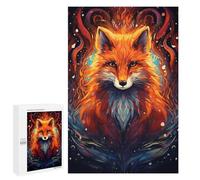 1000 PCS Jigsaw Puzzles for Teenagerss Flame Fox Portrait Jigsaw Puzzle Toy Wall Decor Difficult Hard Unique Birthday And Xmas Gifts 1000 PCS
