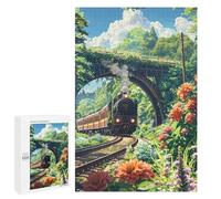 1000 PCS Jigsaw Puzzles for Teenagerss Flowered Railroad Jigsaws for Adults Hands-on Game Presents for Women Help The Brain Exercise 1000 PCS