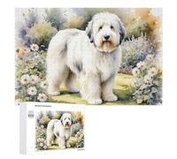 1000 PCS Jigsaw Puzzles for Teenagerss Fluffy White Dog Garden Jigsaw Puzzle Toy Wall Decor Difficult Hard Unique Birthday And Xmas Gifts 1000 PCS