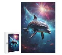 1000 PCS Jigsaw Puzzles for Teenagerss Funny Dolphin in Space Puzzles for Adults Brain Teaser Game Analysis And Logic Christmas Birthday Gifts 1000 PCS
