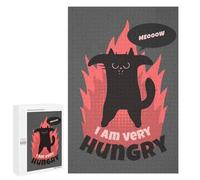 1000 PCS Jigsaw Puzzles for Teenagerss Funny I Am Hungry Cat Jigsaw for Adults Hands-on Game Difficult Hard Unique Birthday And Gifts 1000 PCS