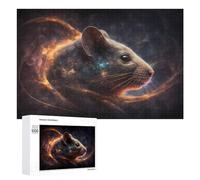 1000 PCS Jigsaw Puzzles for Teenagerss Galactic Mouse Cosmic Artwork Jigsaw Puzzle Toy Wall Decor Difficult Hard Unique Birthday And Xmas Gifts 1000 PCS