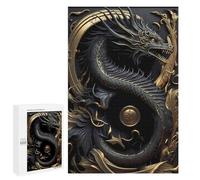 1000 PCS Jigsaw Puzzles for Teenagerss Golden Dragon Emperor Puzzle For Teenagerss Difficult Challenge Educational Challenge Family Fun & Game Night 1000 PCS