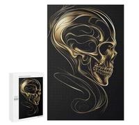 1000 PCS Jigsaw Puzzles for Teenagerss Golden Skull of Eternity Jigsaws for Adults Relax Games Wall Decoration Help The Brain Exercise 1000 PCS